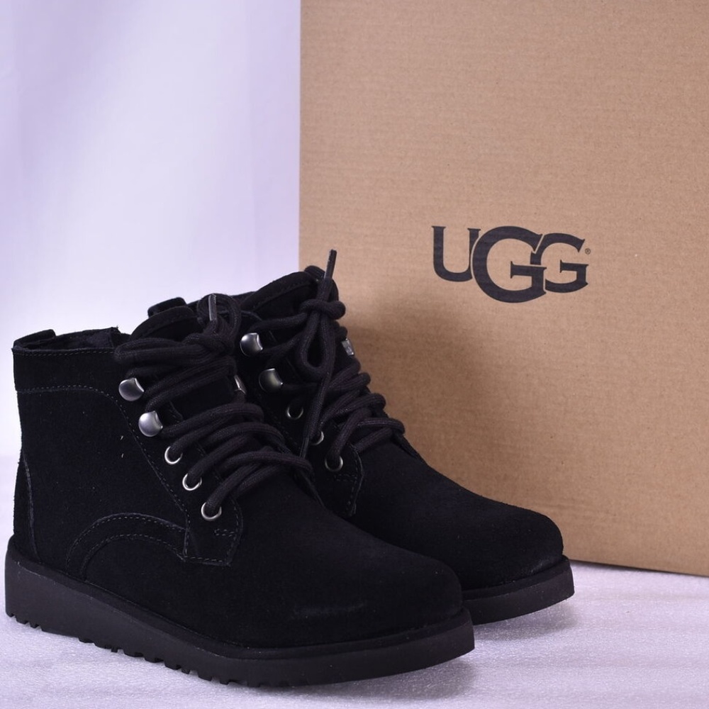 Youth UGG Banan Lace Up Black Winter Boots